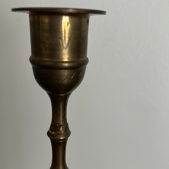 Antique brass candlesticks - Picture 3 of 4